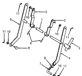 Lift Arms And Links Diagram and Parts List for 1105 0350039U-135292100-135292399-136292100 Cub Cadet Lawn Tractor